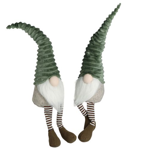 Floristik24 Stołek Edge Gnome Świąteczny Zielony Brązowy W55cm 2szt