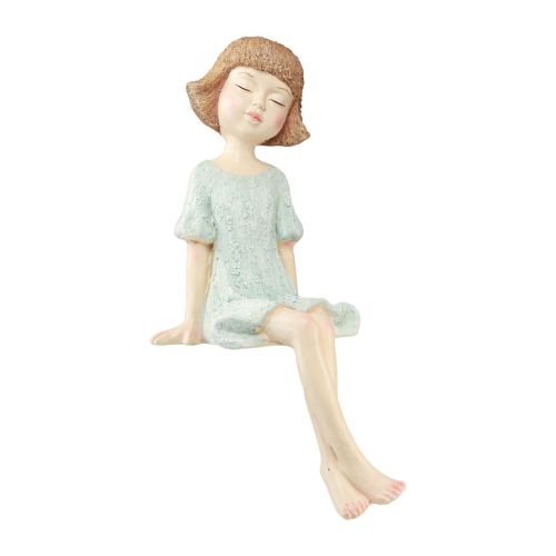 Floristik24 Krawędziowa figurka ogrodowa siedząca dziewczynka kolorowa 52cm