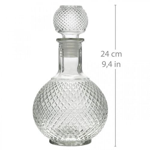 Floristik24 Karafka do whisky z pokrywką Karafka szklana wys.24cm