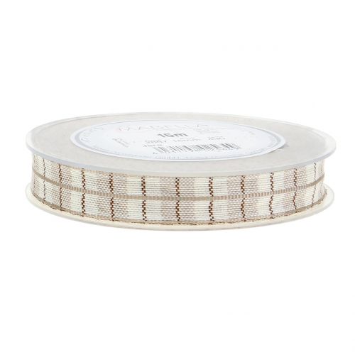 Floristik24 Taśma kontrolna jasnobrązowa 15mm 15m