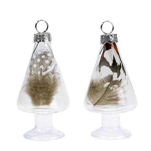 Floristik24 Podstawka pod kartę szklana z sprężyną 4cm x 8cm przezroczysta 2szt.