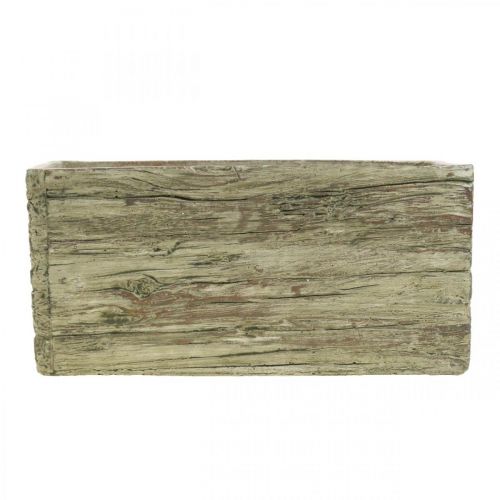 Floristik24 Pudełko na rośliny betonowe prostokątne drewno wygląd brązowy 23×10,5cm W11cm