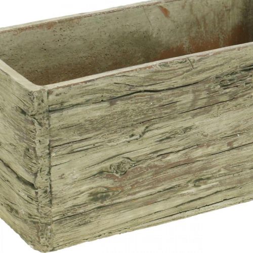 Floristik24 Pudełko na rośliny betonowe prostokątne drewno wygląd brązowy 23×10,5cm W11cm