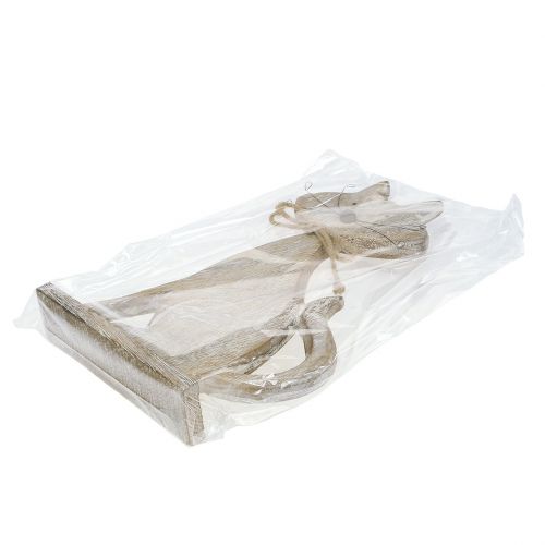 Floristik24 Drewniana figura kot natura, biała 37cm