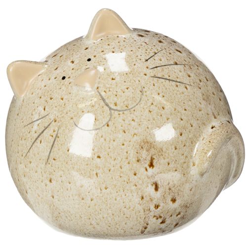 Produkt Ceramiczna figurka dekoracyjna kota, okrągła, do salonu lub sypialni, 13 cm, 2 sztuki