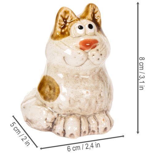 Produkt Ceramiczne figurki dekoracyjne w kształcie kotów, zabawne figurki zwierząt do dekoracji salonu, 8 cm, 4 sztuki