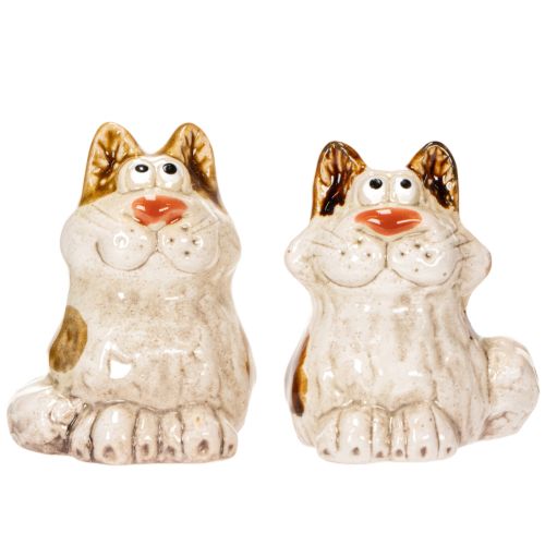 Produkt Ceramiczne figurki dekoracyjne w kształcie kotów, zabawne figurki zwierząt do dekoracji salonu, 8 cm, 4 sztuki