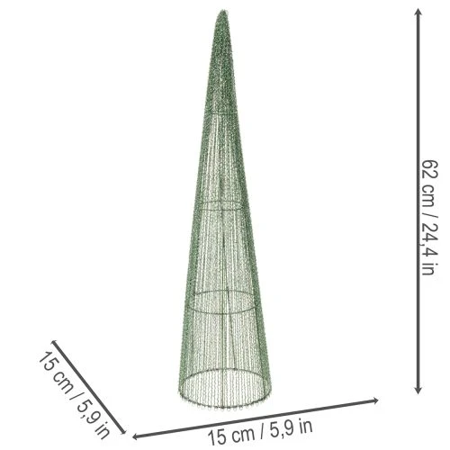 Metalowe stożki kwiatowe, zielone, do kompozycji kwiatowych, 62 cm, 2 sztuki | Floristik24.pl