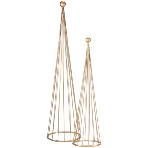 Ozdoba choinkowa z metalu, złote szyszki, wys. 62/83 cm, zestaw 2 szt