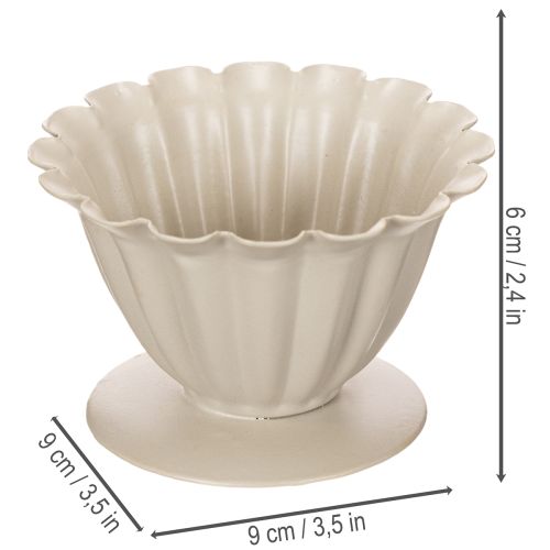 Misa, kielich, kielich kwiatowy, dekoracja kremowa, 9 cm | Floristik24.pl