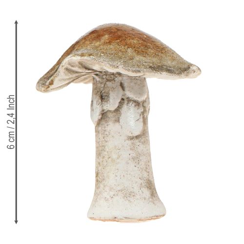 Produkt Ceramiczne grzybki dekoracyjne dekoracja stołu czerwono-brązowo-żółte wys. 6cm 6 szt.