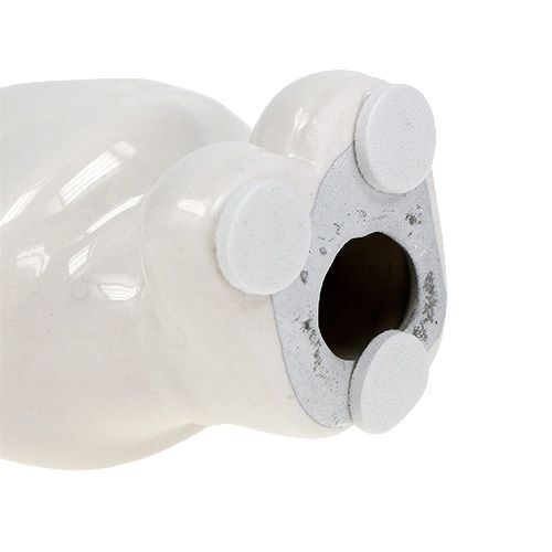 Floristik24 Figurka ceramiczna Mikołaj 11cm Biała, Srebrna 8szt.