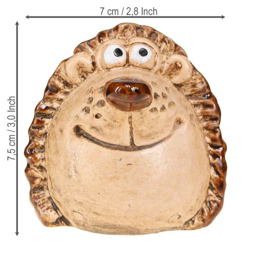 Produkt Ceramiczna figurka dekoracyjna jeż jesienna dekoracja ręcznie malowana wys. 7cm 3 szt.