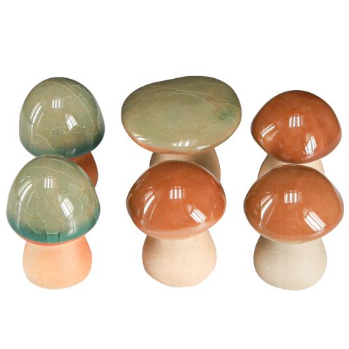 Produkt Dekoracja ceramiczna grzyby brązowy zielony niebieski dekoracja ceramiczna Ø4/5cm 6 szt