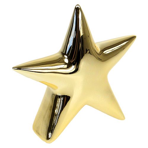 Floristik24 Gwiazda ceramiczna złota, błyszcząca 25cm