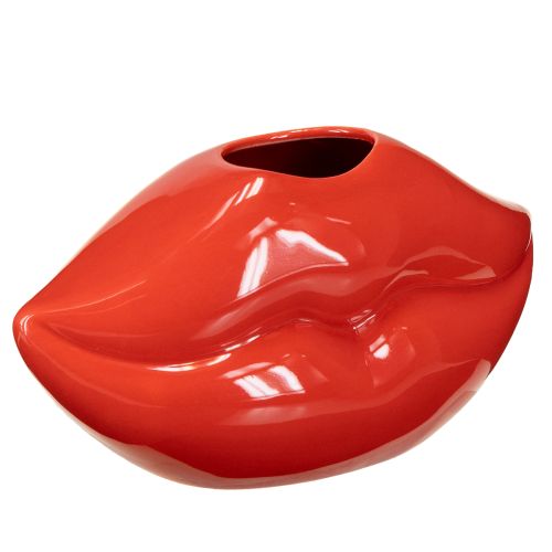 Wazon ceramiczny czerwony wazon dekoracyjny z pocałunkiem ust 17×8,5×9cm
