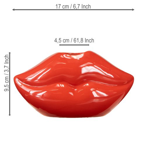 Produkt Wazon ceramiczny czerwony wazon dekoracyjny z pocałunkiem ust 17×8,5×9cm