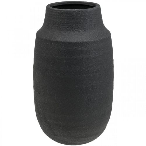 Floristik24 Ceramiczny wazon Czarny wazon na kwiaty Wazony dekoracyjne Ø17cm W34cm