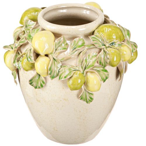 Produkt Ceramiczny wazon cytrynowy dekoracja śródziemnomorski zielony żółty wys. 19cm