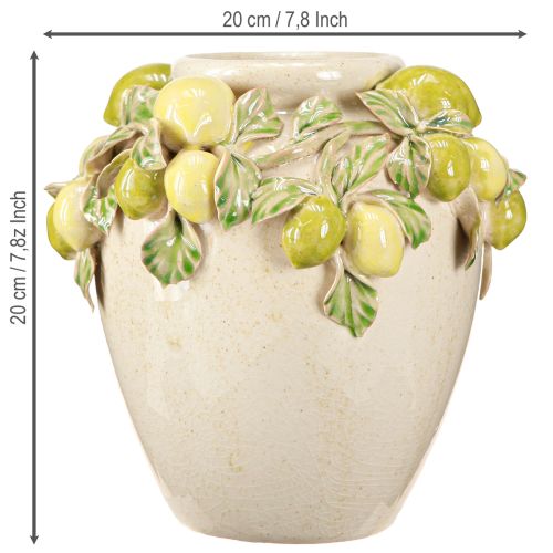Produkt Ceramiczny wazon cytrynowy dekoracja śródziemnomorski zielony żółty wys. 19cm