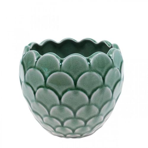 Floristik24 Ceramiczna doniczka Vintage Green Crackle Glaze Ø15cm W13cm