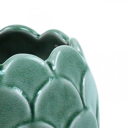 Produkt Ceramiczny wazon na kwiaty Vintage Green Crackle Glaze Ø15cm W22cm