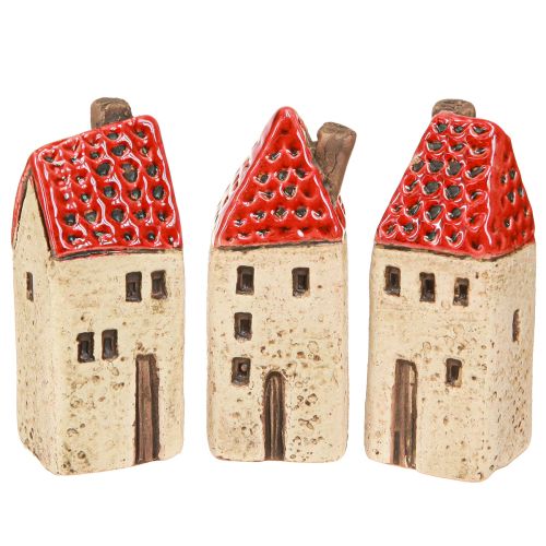 Floristik24 Domki ceramiczne, małe domki dekoracyjne, dekoracja jesienna, wys. 8 cm, 6 szt.