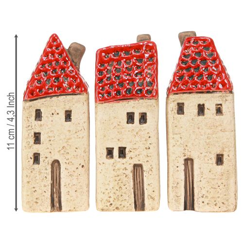 Produkt Dekoracja stołu ceramiczne domki ceramiczne wys. 11cm 3 szt.