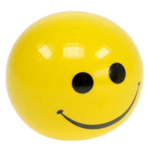 Floristik24 Kulka ceramiczna z żółtym uśmiechem Ø5cm W4,5cm 6szt