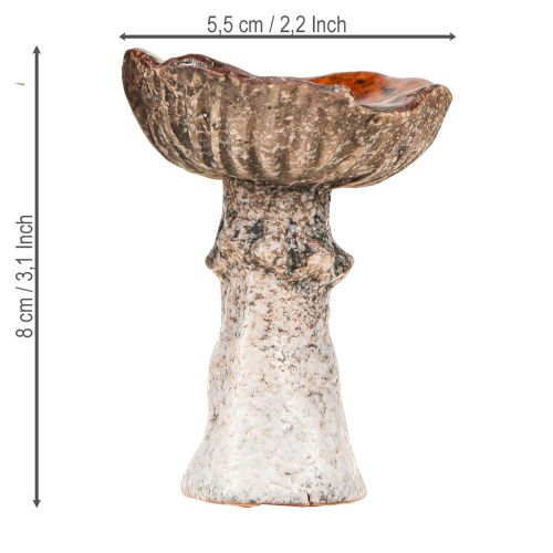 Produkt Grzyby ceramiczne dekoracja ceramiczna grzyby pomarańczowy żółty brązowy 8cm 3 szt.