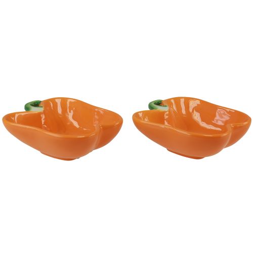 Floristik24 Miseczki ceramiczne dekoracja papryczka pomarańczowa 16x13x4,5cm 2szt