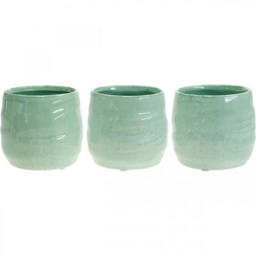 Floristik24 Ceramiczna doniczka, doniczka, wzór fali doniczki Ø12,5 cm 3 szt