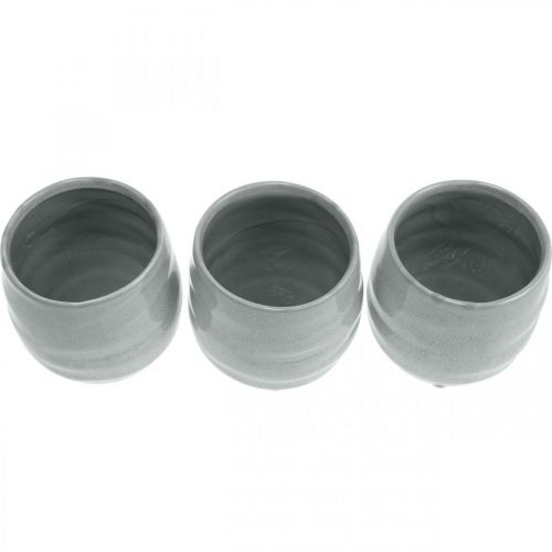 Floristik24 Doniczka ceramiczna do sadzenia roślin, dekoracyjna, karbowana Ø12,5cm 3szt.