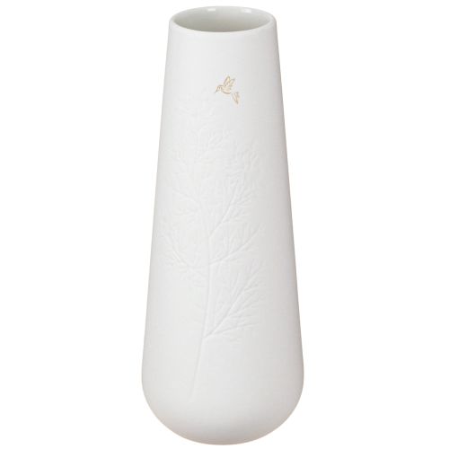 Produkt Ceramiczny wazon z dekoracją w kształcie ptaka w białym złocie Ø6,5cm H19cm 2 sztuki
