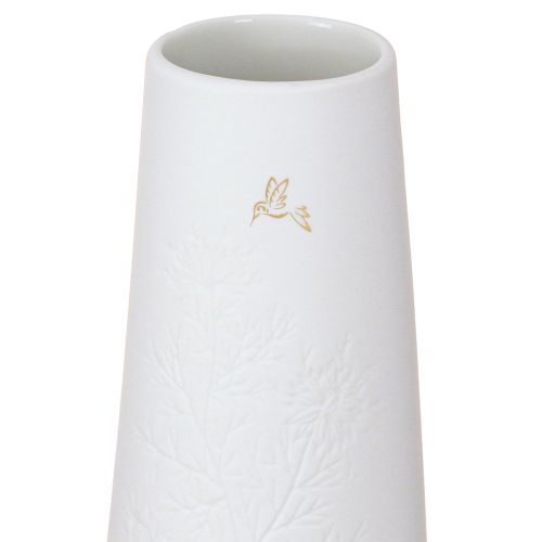 Produkt Ceramiczny wazon z dekoracją w kształcie ptaka w białym złocie Ø6,5cm H19cm 2 sztuki