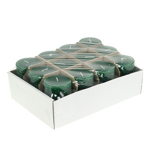 Floristik24 Świeca ciemnozielona 50mm x 80mm barwiona na wskroś 12szt.