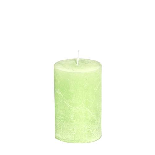 Floristik24 Świeca limonkowa jednokolorowa 60mm x 80mm 4 szt.