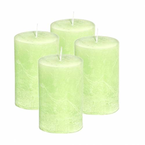 Produkt Świeca limonkowa jednokolorowa 60mm x 80mm 4 szt.