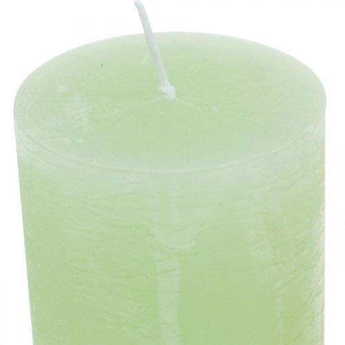 Produkt Świece pieńkowe jednokolorowe limonkowe 60×100mm 4 szt.