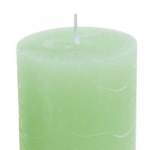 Produkt Świece pieńkowe jednokolorowe limonkowe​​​​​​ 70×100mm 4 szt.