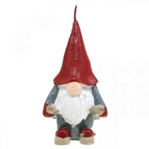 Floristik24 Świeca z motywem Świąteczny elf, dekoracja adwentowa, elf z nartami, świeca ozdobna W12cm