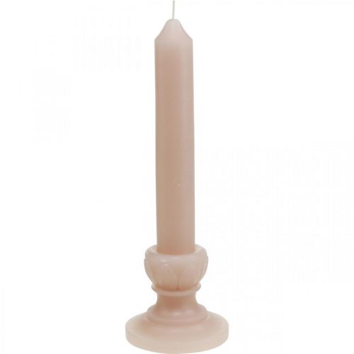 Floristik24 Dekoracyjna świeca prętowa różowa świeca nostalgia woskowa w jednolitym kolorze 25cm