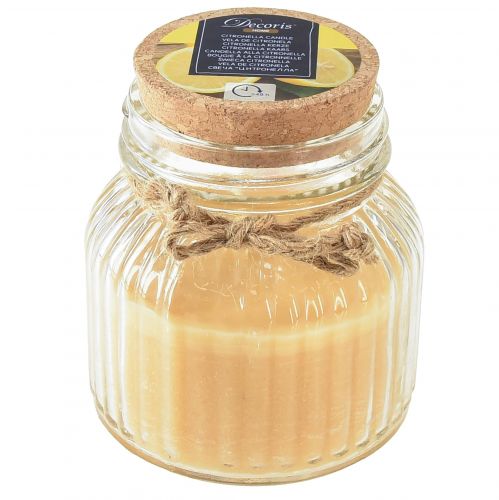 Produkt Świeca zapachowa Citronella ze szklaną pokrywką miodową wys. 11,5cm