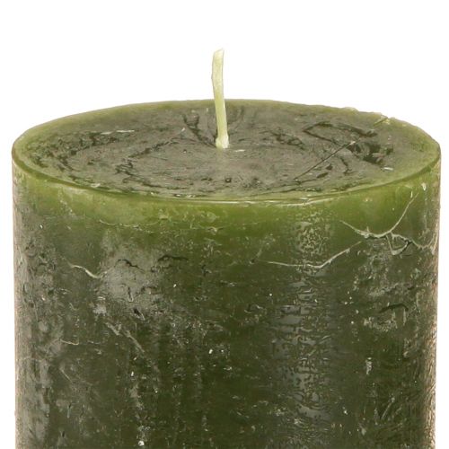 Produkt Świece zielone 3 kolory słupki w jednolitym kolorze 70x100mm 12 szt