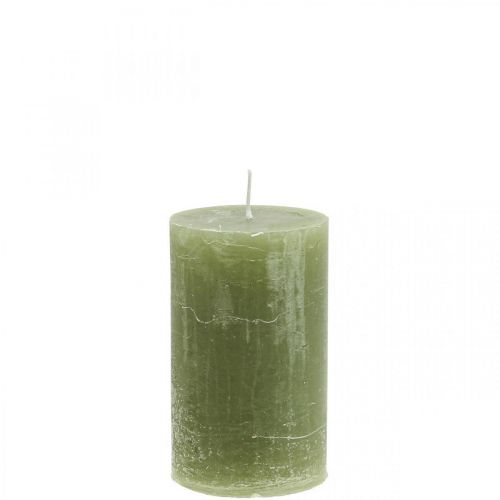 Produkt Świece jednokolorowe oliwkowo-zielone świece walec 60×100mm 4szt