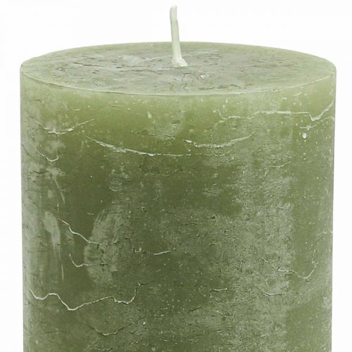 Produkt Świece jednobarwne oliwkowe świece pieńkowe 85×120mm 2szt