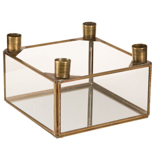 Produkt Świecznik Lustro adwentowe do wypełnienia złotego 15×15×10,5cm