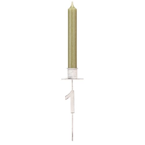 Produkt Świecznik Adwent z kolcem i cyframi biały W11cm 4 szt