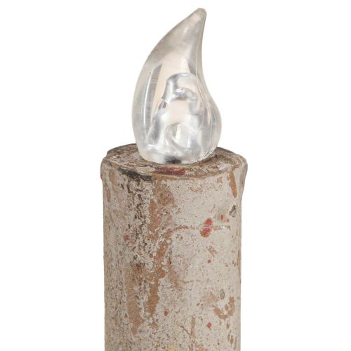Floristik24 Antyczny świecznik z metalowym świecznikiem LED o ciepłym świetle, wys. 22 cm