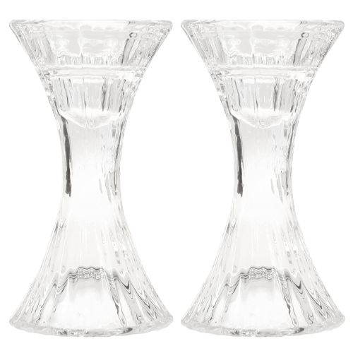 Produkt Świecznik szklany okrągły świecznik w sztyfcie Ø7cm W13cm 2szt